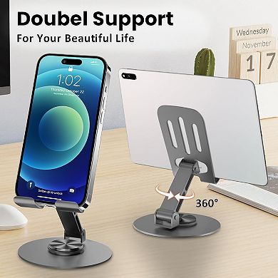Adjustable 360° Metal Phone Stand for Home & Work