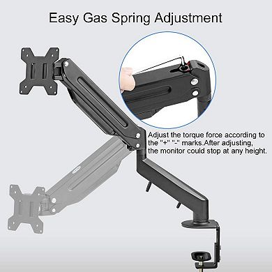 Monitor Mount Gas Spring Monitor Arm Desk Mount Fully Adjustable Fits