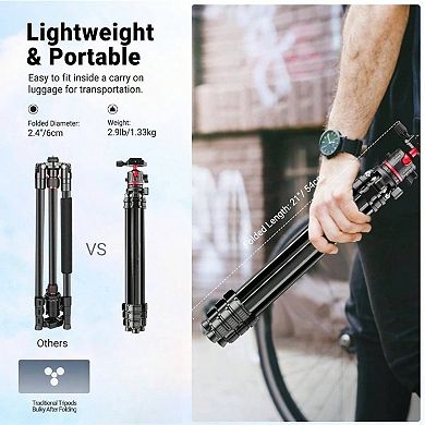 NEEWER BASICS Travel Tripod, Compact, Lightweight, Universal Compatibility