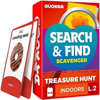 QUOKKA Scavenger Hunt Cards for Kids 4-8 Indoor Search & Find Activities, Party Fun