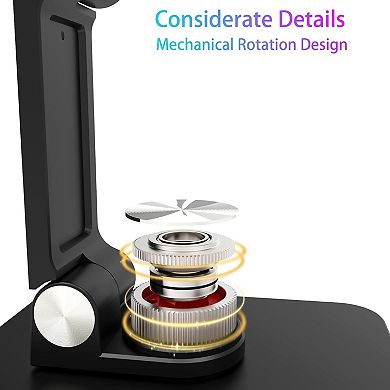 360 Rotating Cell Phone Stand,Folding Phone Stand,Adjustable Height and Angle Foldable