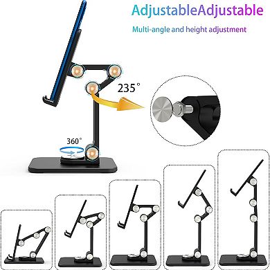 360 Rotating Cell Phone Stand,Folding Phone Stand,Adjustable Height and Angle Foldable