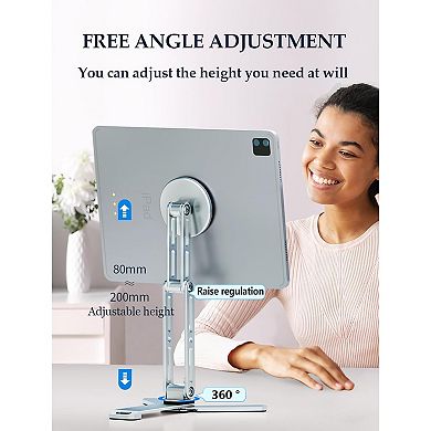 Magnetic Ipads Tripod Stand Universal for Ipads Iphones 16-12 Series, 360 Degree Rotation