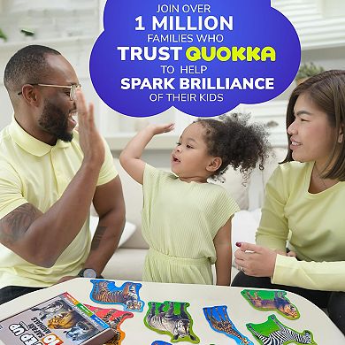 QUOKKA Floor Puzzles for Toddlers 2-4 - 8 Realistic Safari Animal Shapes - Extra-Thick 40-Piece Set