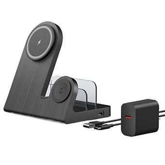 Magnetic 3-in-1 Charger for iPhone, iPad, & AirPods: Space-saving
