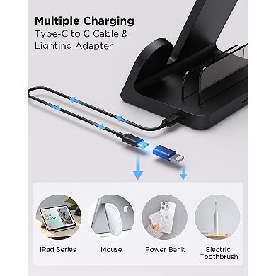 Magnetic 3-in-1 Charger for iPhone, iPad, & AirPods: Space-saving