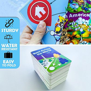 QUOKKA Learning Board Game Geography & World Facts, 100 Cards, 1-10 Players, for Kids and Family
