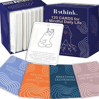 QUOKKA Meditation Cards for Adults 120 Mindfulness Anxiety Relief Cards for Daily Calm, Self-Care