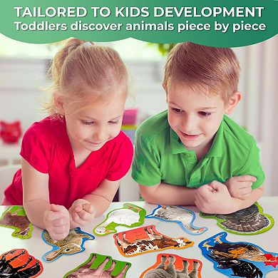 QUOKKA 8 Large Farm Animal Floor Puzzles Extra-Thick 40-Piece Learning Set for Kids Ages 2-4