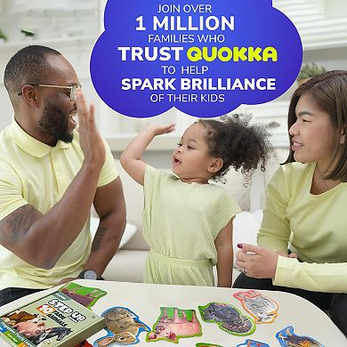 QUOKKA 8 Large Farm Animal Floor Puzzles Extra-Thick 40-Piece Learning Set for Kids Ages 2-4