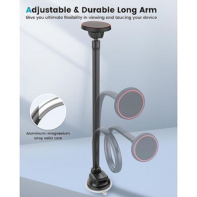 Magnetic Car Mount for iPhone 16+ Series with 13" Long Arm