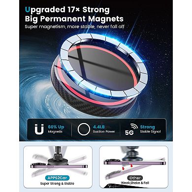 Magnetic Car Mount for iPhone 16+ Series with 13" Long Arm