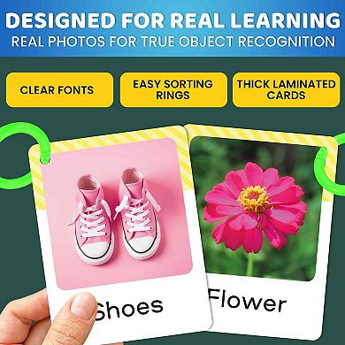 QUOKKA 225 Flash Cards Alphabet & First Words Flashcards for Toddlers 1-3 Years - Toys for Learning