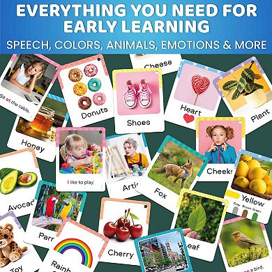 QUOKKA 225 Flash Cards Alphabet & First Words Flashcards for Toddlers 1-3 Years - Toys for Learning