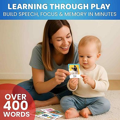 QUOKKA 225 Flash Cards Alphabet & First Words Flashcards for Toddlers 1-3 Years - Toys for Learning