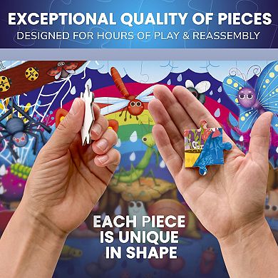 QUOKKA 4x60 Glow-in-the-Dark Puzzles for Kids 4-6 Farm, Bugs, Tropical & Ocean Animal Fun