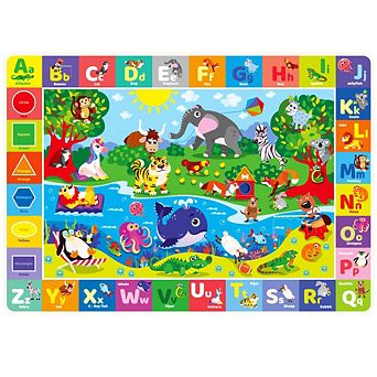 QUOKKA Baby Floor Play Mats with Animals & Alphabet for Kids 2-5 Years Old Soft Rug Non-Slip Pads