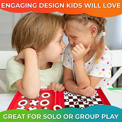 QUOKKA Magnetic 3-in-1 Travel Game for Kids Chess, Checkers & Tic Tac Toe for Ages 4-8
