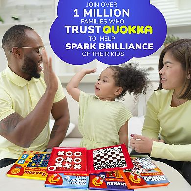 QUOKKA Magnetic 3-in-1 Travel Game for Kids Chess, Checkers & Tic Tac Toe for Ages 4-8