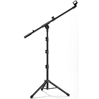Microphone Stand, Tripod Boom Arm Floor Mic Stand Height Adjustable Heavy Duty