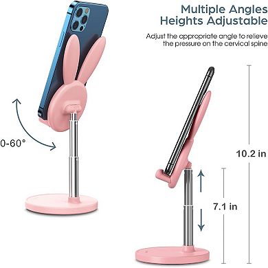 Adjustable Bunny Phone Stand with Anti-Slip Base
