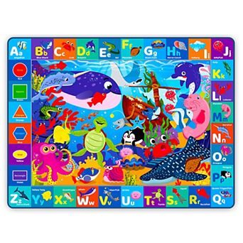 QUOKKA Baby Floor Play Mats Ocean ABC Rug for Infants & Kids 2-5 Years Old Soft Rug Non-Slip Pads