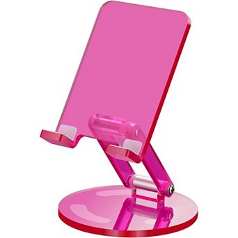 Adjustable Angle Acrylic Cell Phone Stand for Desk, Foldable Acrylic Phone Holder Cute