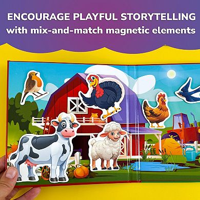 QUOKKA Magnetic Travel Puzzles Farm Toy Book with 20+ Pcs for Kids Ages 2-5