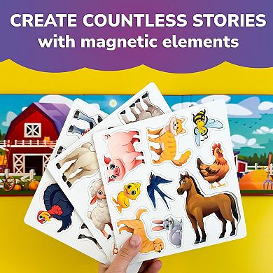 QUOKKA Magnetic Travel Puzzles Farm Toy Book with 20+ Pcs for Kids Ages 2-5