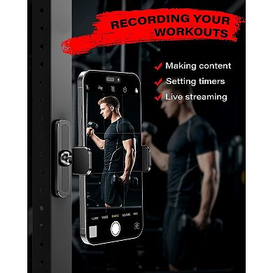 2 Pack Gym Magnetic Phone Holder, 360 Adjustable, Compatible with 4.7-6.5" Smartphones