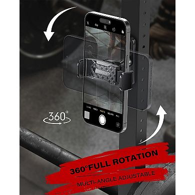 2 Pack Gym Magnetic Phone Holder, 360 Adjustable, Compatible with 4.7-6.5" Smartphones
