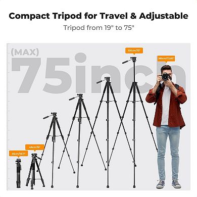 75" Lightweight Portable OutdoorTripods for Camera Phone Recording Tripod Stand