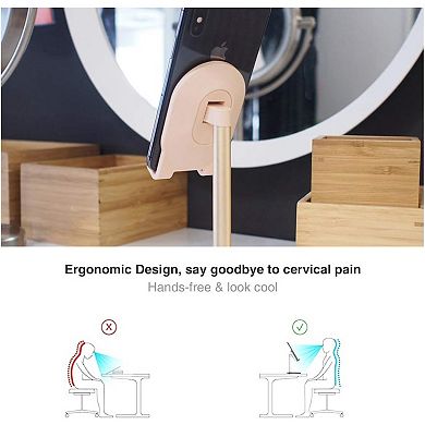 Phone Stand for Desk, Adjustable Cell Phone Holder for Desk, Compatible with 4"-12.9"