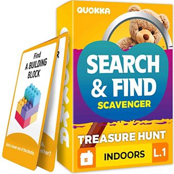 QUOKKA Educational Scavenger Hunt Cards  Indoor Game for Kids Ages 4-8, Party Activity