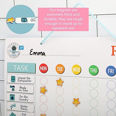 QUOKKA Reward Chart For Children Behaviour - Magnetic Chores Chart - Dry and Erase