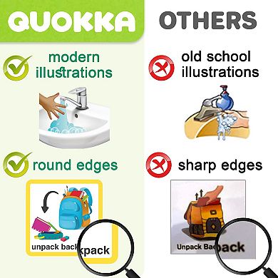 QUOKKA 95 Reward Chore Chart Cards for Kids Autism & ADHD Visual Schedule, Age 5-7