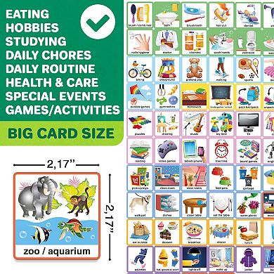 QUOKKA 95 Reward Chore Chart Cards for Kids Autism & ADHD Visual Schedule, Age 5-7