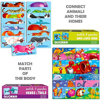 QUOKKA 5X MEGASET Learning Puzzles for Toddlers ABC, Numbers, Animals, Matching Games for Kids 2-4