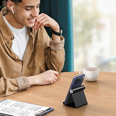 Adjustable Desk Phone Stand - Collapsible, Lightweight, Multi-Angle
