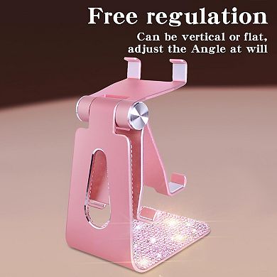 Bling Crystal Phone Stand for Desk,Glitter Adjustable Cell Phone Holder