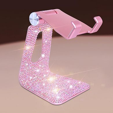 Bling Crystal Phone Stand for Desk,Glitter Adjustable Cell Phone Holder