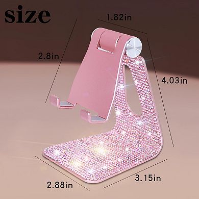 Bling Crystal Phone Stand for Desk,Glitter Adjustable Cell Phone Holder