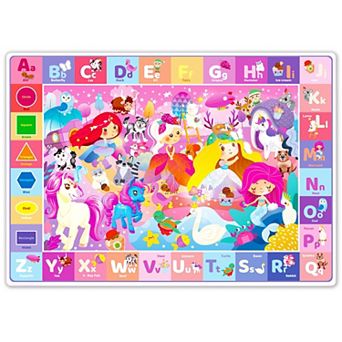 QUOKKA Baby Play Mats with Unicorns & Princess ABC for Kids 2-5 Years Old Soft Rug Non-Slip Pads