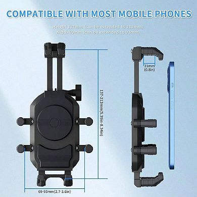 8-Claw Motorcycle Phone Holder with 360° Rotation & Anti-Theft