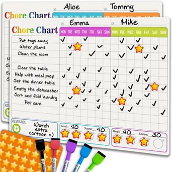 QUOKKA Magnetic Behavior Chore Chart 2 Boards, Accessories for Kids