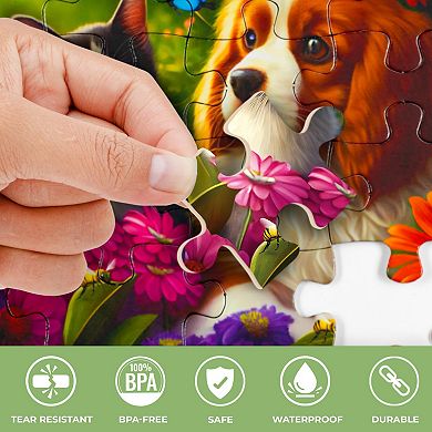 QUOKKA Set of 3 Dementia Jigsaw Puzzles with Cat, Dog, & Bird - 13 PCS Alzheimers Puzzle for Elderly