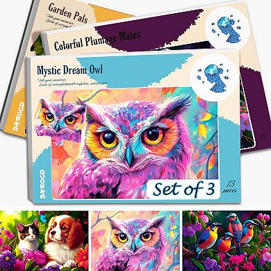 QUOKKA Set of 3 Dementia Jigsaw Puzzles with Cat, Dog, & Bird - 13 PCS Alzheimers Puzzle for Elderly