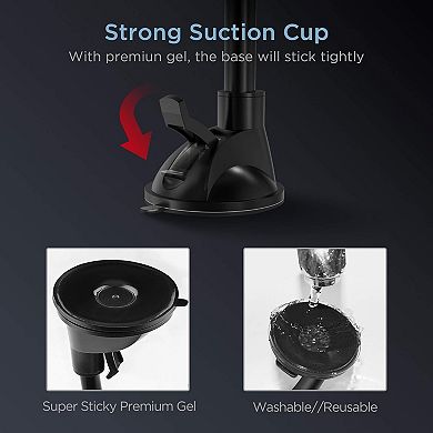 Magnetic Car Phone Mount with N45 Magnets, Strong Suction Cup