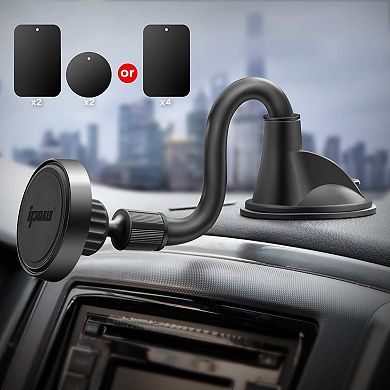Magnetic Car Phone Mount with N45 Magnets, Strong Suction Cup