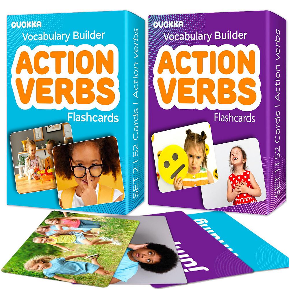 QUOKKA Action Verbs Flash Cards 104 Speech Therapy & ESL